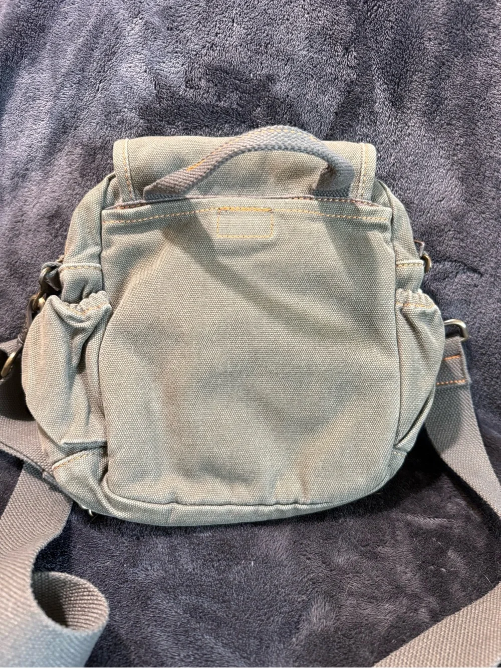 LL Bean Vintage Small Army Green Canvas Crossbody Messenger Shoulder Utility Bag
